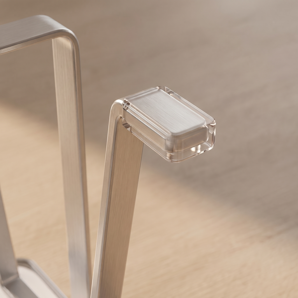 Close-up of an arm ending in a clear rectangular tip