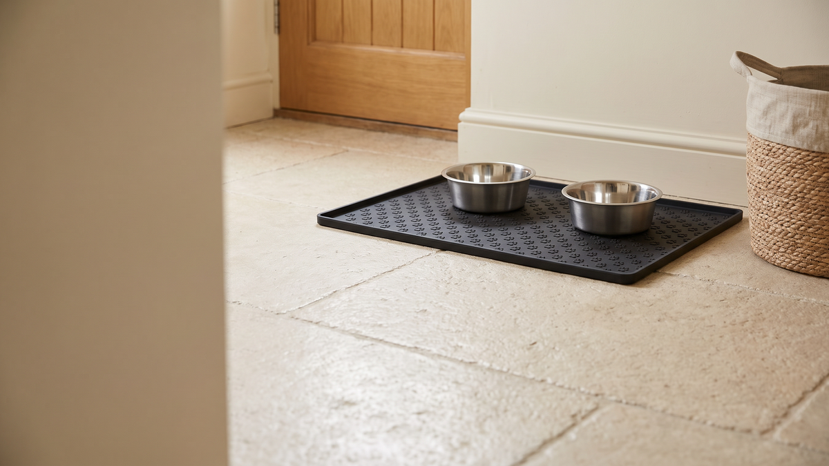 Silicone Pet Bowl Mat with Raised Edge