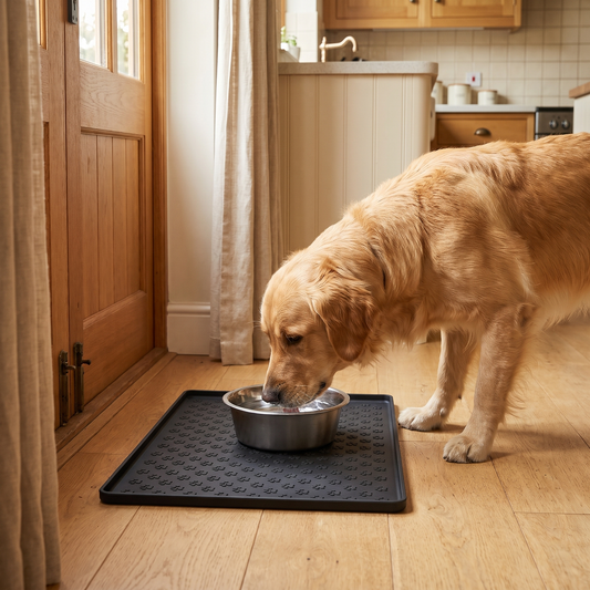 Silicone Pet Bowl Mat with Raised Edge
