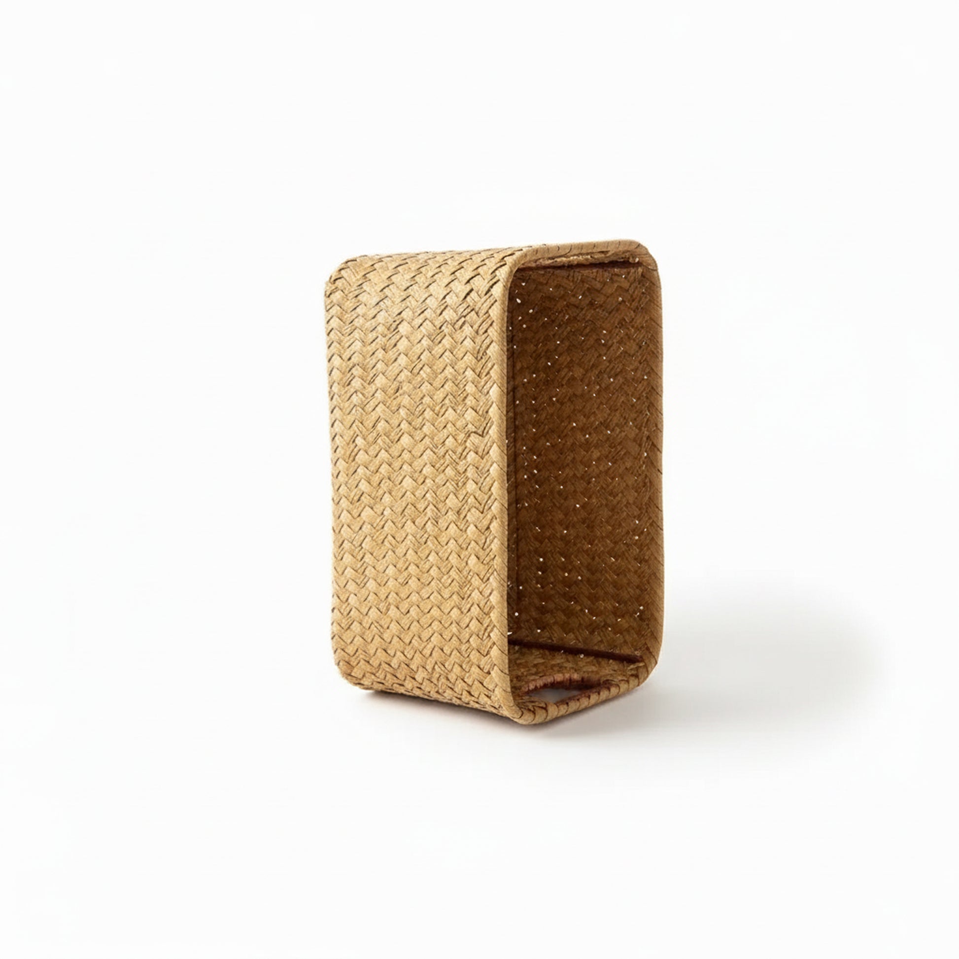 Handwoven rectangular seagrass storage basket (large size) on a white background.