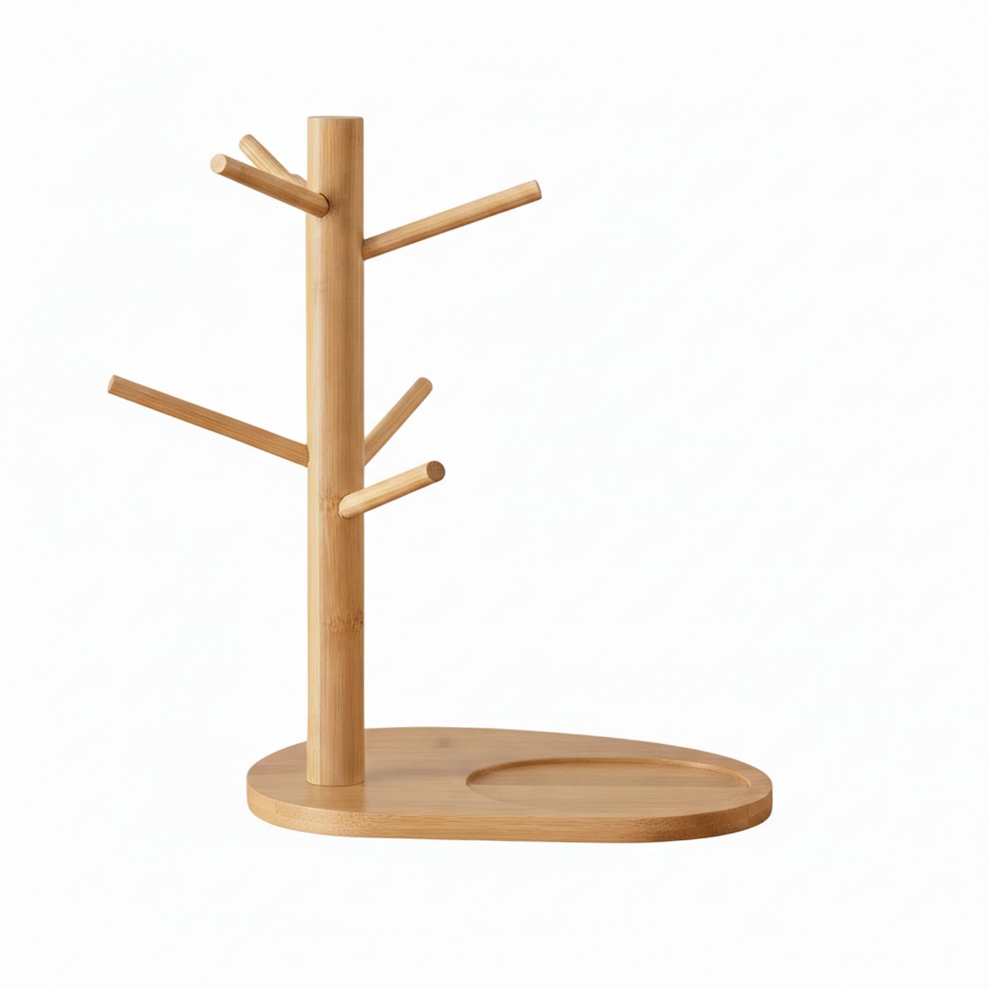 Mug Holder — Bamboo Mug Tree with Hooks (Countertop Cup Holder)