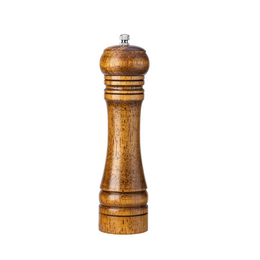 Wooden salt and pepper grinder set on a white background, shown as the selected variant.