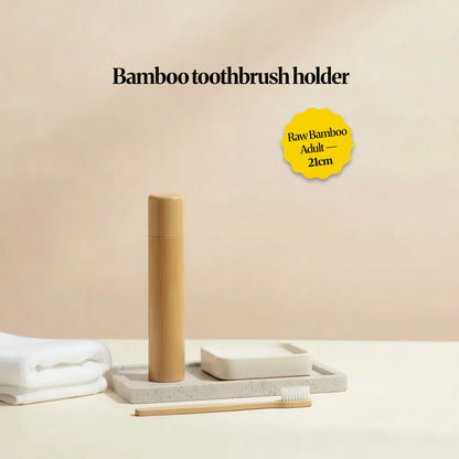 Portable Bamboo Toothbrush Holder (Travel Tube) + Toothbrush