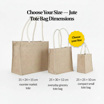 Eco-Friendly Burlap Jute Tote Bag Shopping — Reusable Market Tote (Small / Medium / Large)
