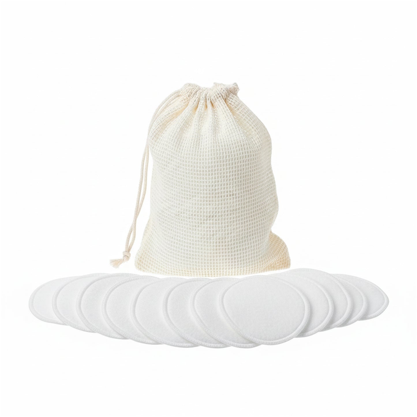 Reusable Cotton Pads (Bamboo Blend) Makeup Remover Rounds — Washable Set (8cm)