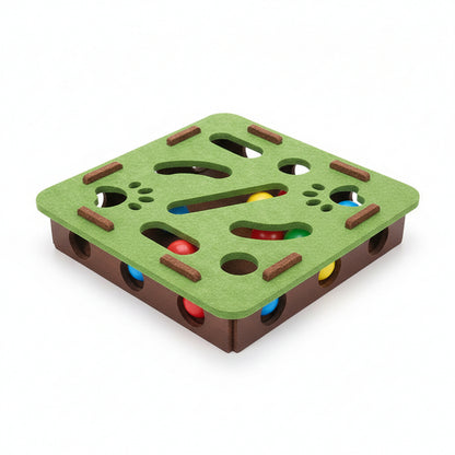 Cat Ball Track Toy with Puzzle Top, Wooden Cat Toys for Indoor Cats with Spinning Balls