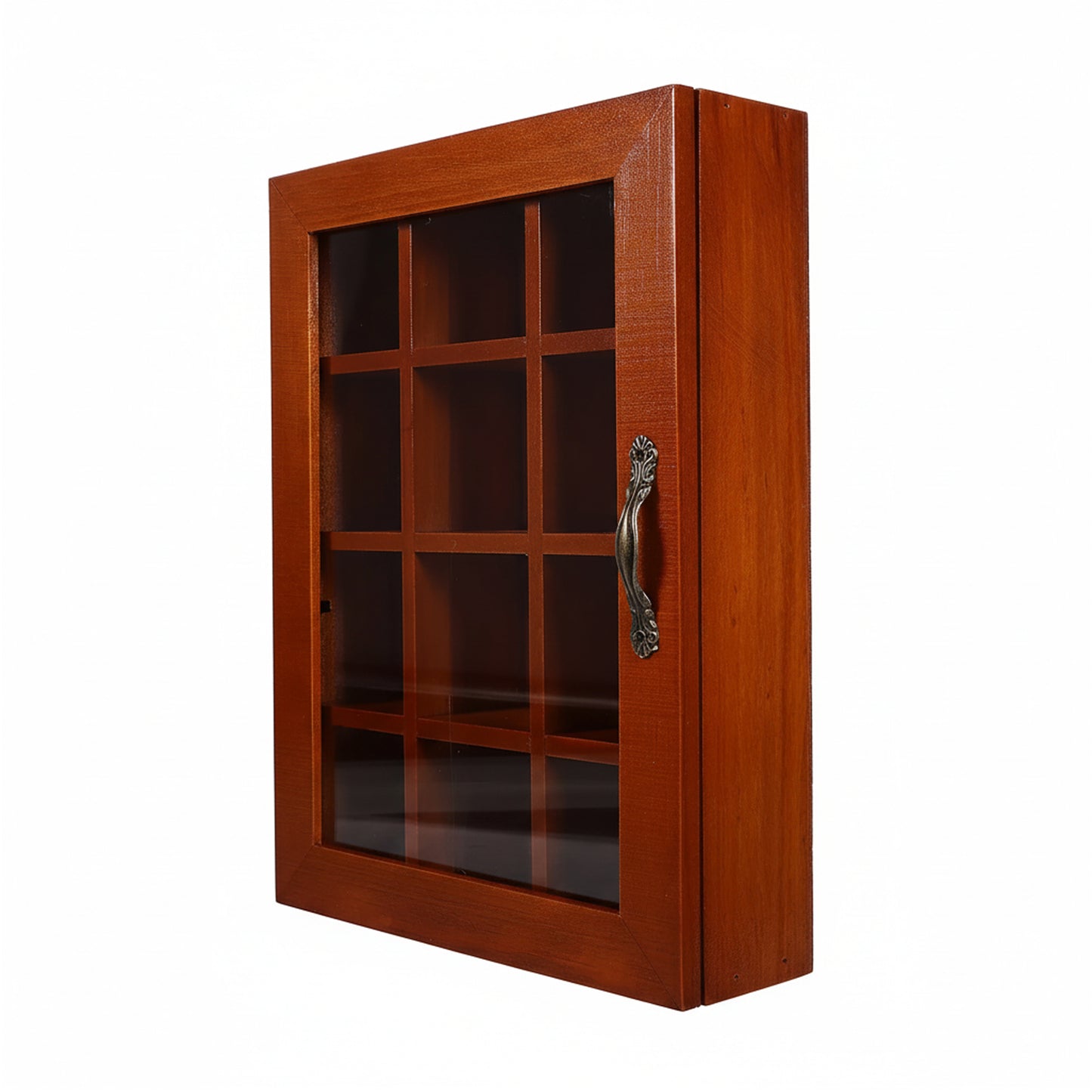 Tea storage box organizer with lid shown on white background – clear acrylic and wood tea bag storage organizer with 12 compartments 